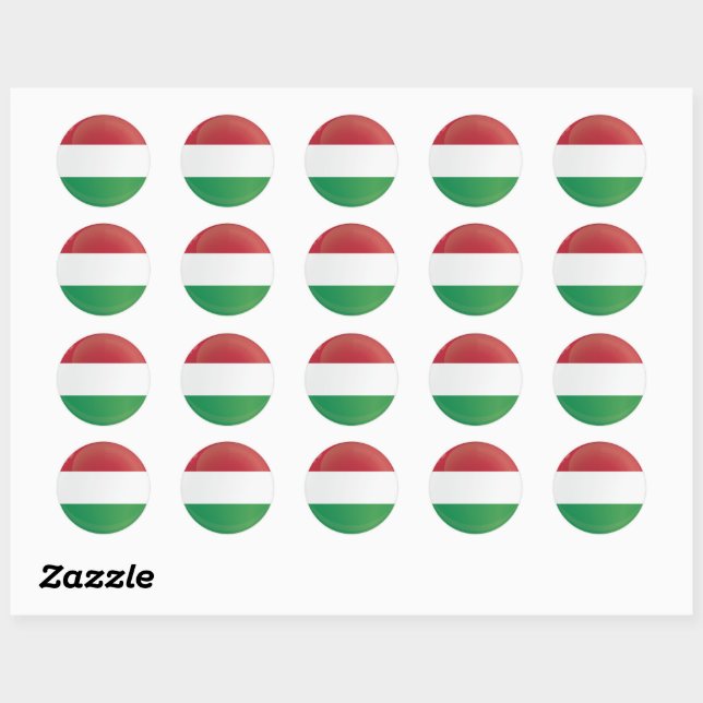 Hungary  Round Icon Flag Classic Round Sticker (Sheet)