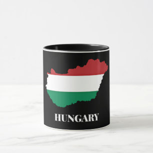 Hungary, silhouette and flag, mug