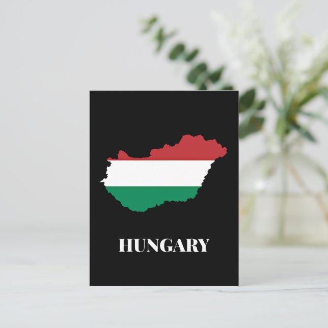 Hungary, silhouette and flag, postcard (Standing Front)