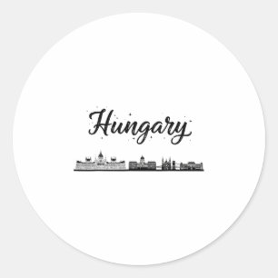 Hungary Skyline Travel Vacation Outfits Classic Round Sticker
