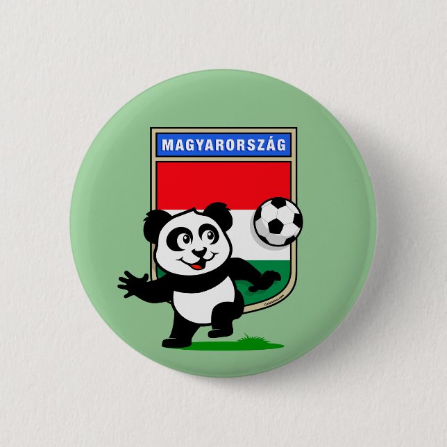 Hungary Soccer Panda 6 Cm Round Badge (Front)