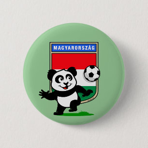 Hungary Soccer Panda 6 Cm Round Badge
