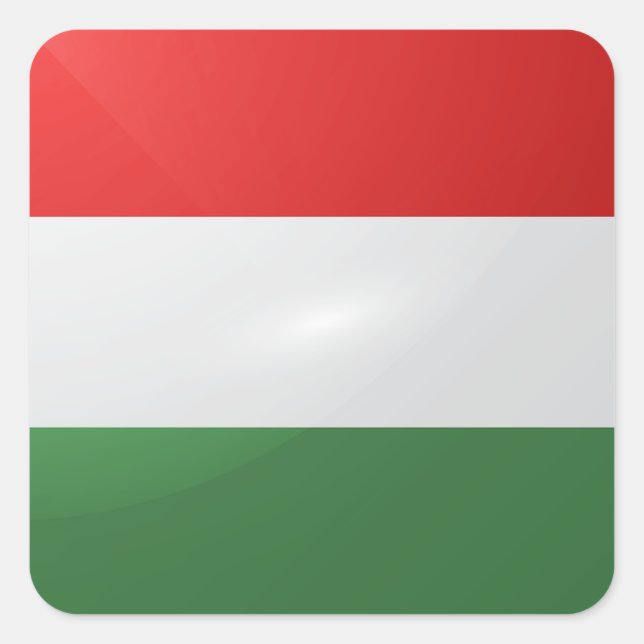 Hungary square glossy flag square sticker (Front)
