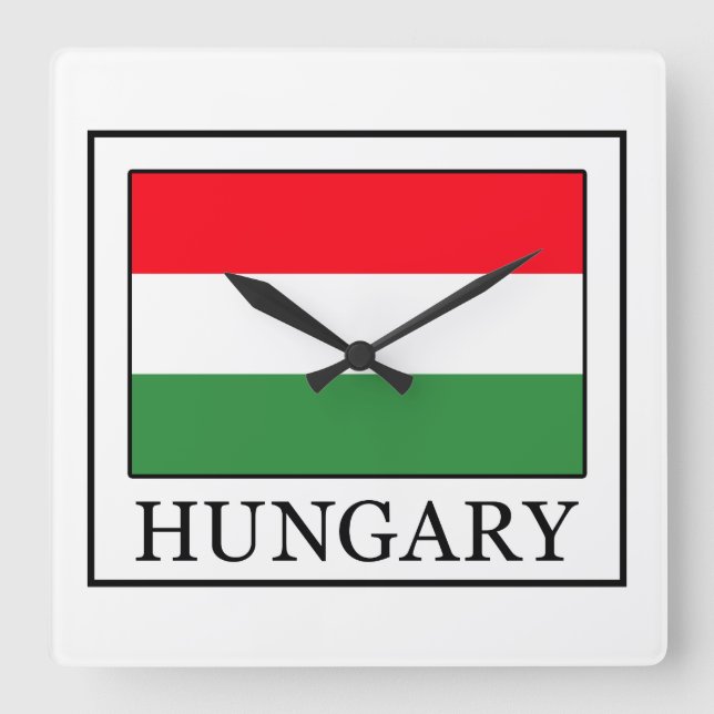 Hungary Square Wall Clock (Front)