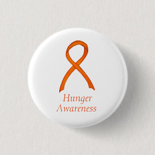 Hunger Orange Awareness Ribbon Custom Pin