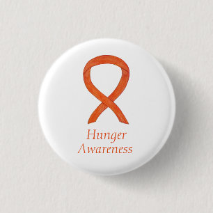 Hunger Orange Awareness Ribbon Custom Pin