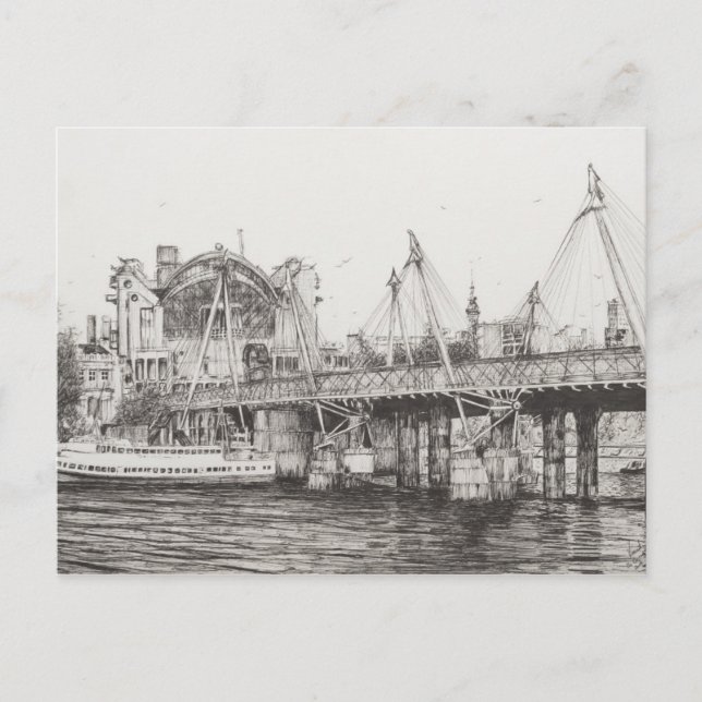 Hungerford Bridge London 30/10/2006 Postcard (Front)