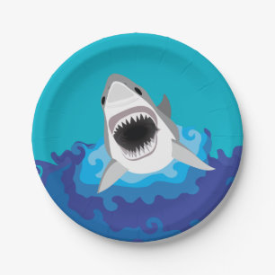Hungry as a Shark Boy's Birthday Party Paper Plate