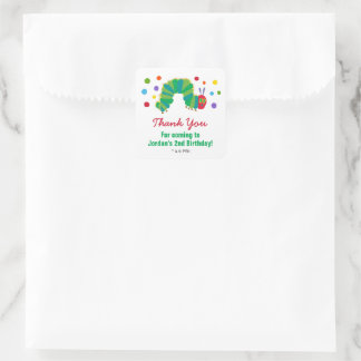 Hungry Caterpillar | Birthday Thank You Square Sticker