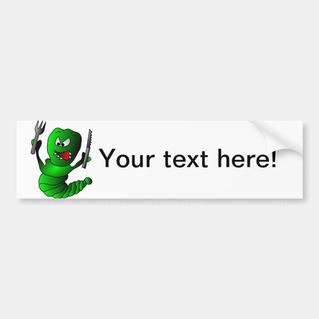 Hungry caterpillar cartoon bumper sticker (Front)