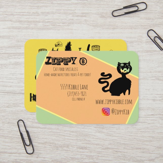 Hungry Cats~ business Cards (Front/Back In Situ)