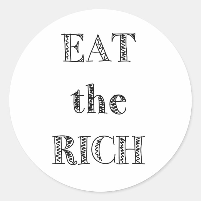 hungry classic round sticker (Front)