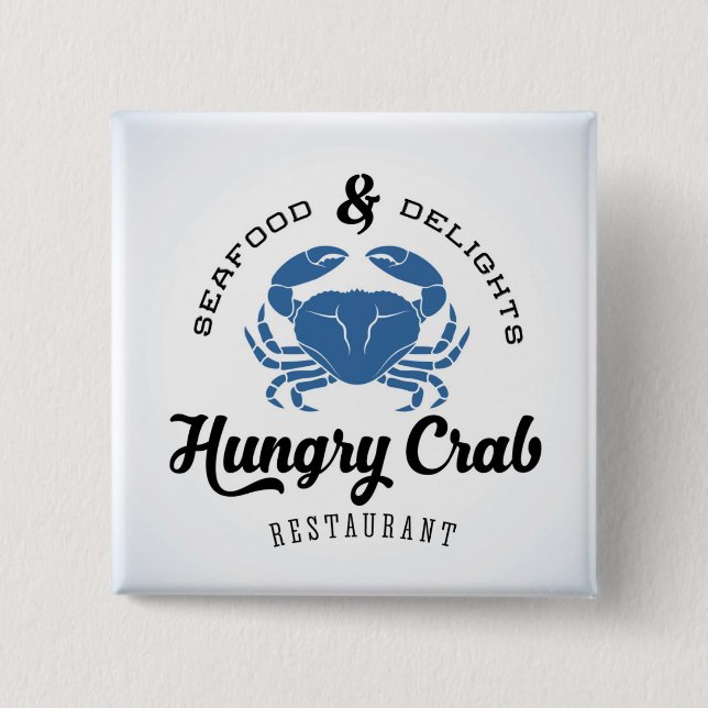 Hungry Crab Restaurant Poster 15 Cm Square Badge (Front)