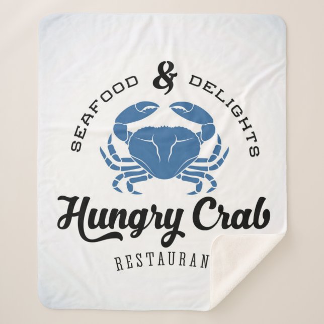 Hungry Crab Restaurant Poster Sherpa Blanket (Front)