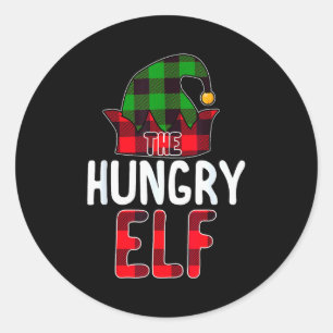 Hungry Elf Matching Family Group Christmas Party P Classic Round Sticker