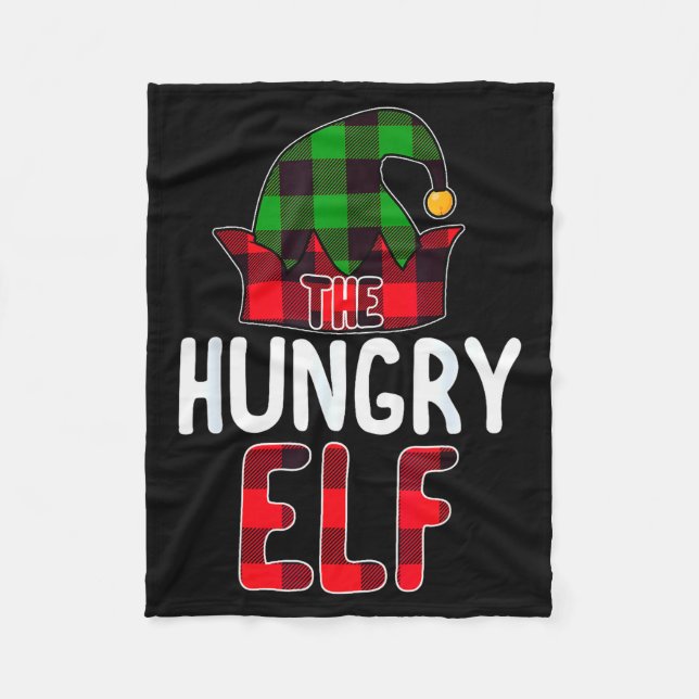 Hungry Elf Matching Family Group Christmas Party P Fleece Blanket (Front)