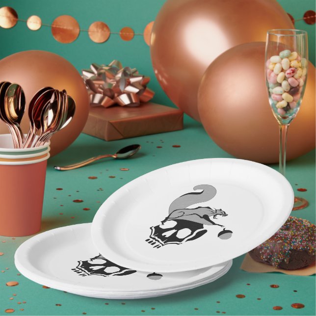 Hungry Flying Grey Death Squirrel Paper Plate (Multi)