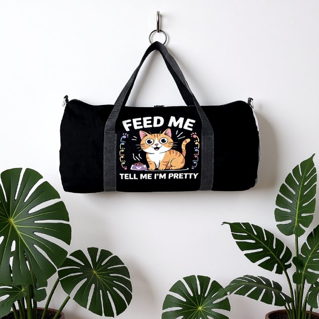 Hungry for Compliments Feline Duffle Bag (Creator Uploaded)