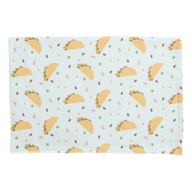 Hungry For Tacos Pattern Pillowcase (Front-Left)