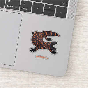Hungry gila monster lizard cartoon illustration