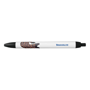 Hungry gila monster lizard cartoon illustration black ink pen