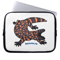 Hungry gila monster lizard cartoon illustration