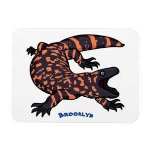 Hungry gila monster lizard cartoon illustration magnet