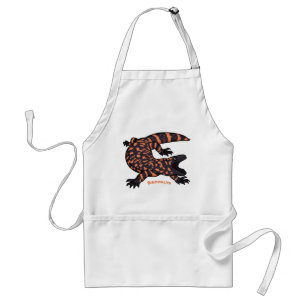Hungry gila monster lizard cartoon illustration standard apron