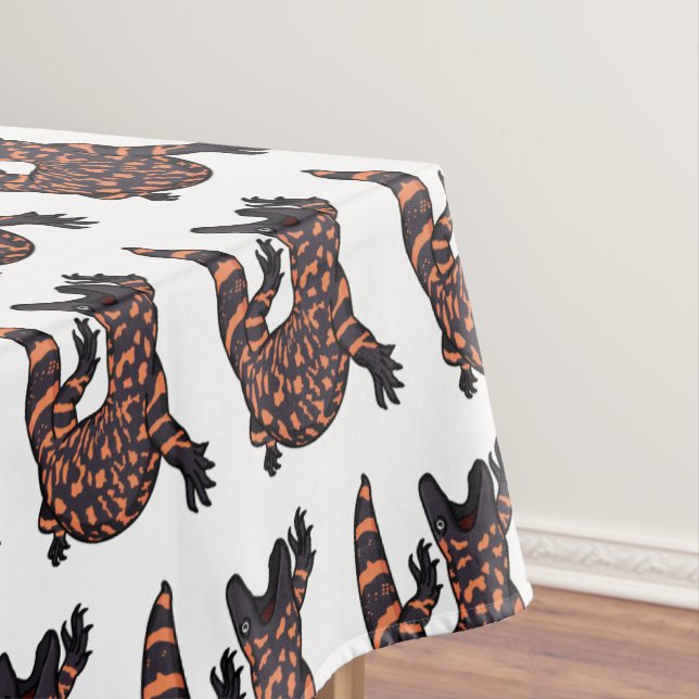 Hungry gila monster lizard cartoon illustration  tablecloth (In Situ)