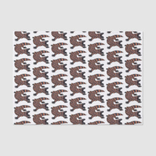 Hungry gila monster lizard cartoon illustration  tissue paper