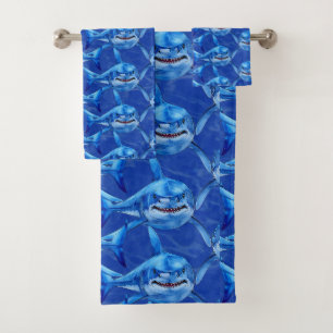 Hungry Great White Shark Bath Towel Set
