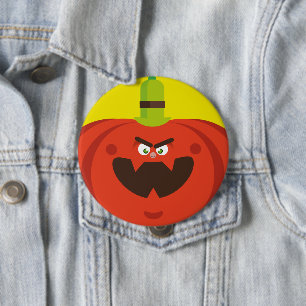 hungry halloween pumpkin 10 cm round badge