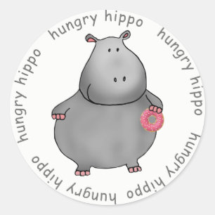 Hungry Hippo Classic Round Sticker