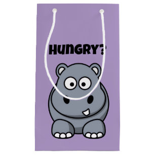 Hungry Hippo Funny Kids Hippopotamus Cartoon Small Gift Bag