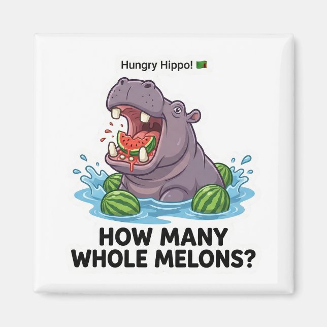 Hungry Hippo Watermelon Magnet (Front)