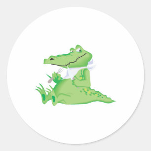 hungry hungry alligator classic round sticker