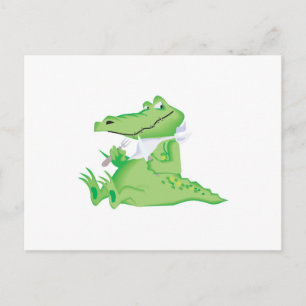 hungry hungry alligator postcard