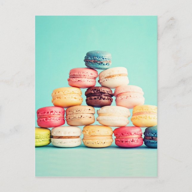 Hungry Macaron hipster,multicolor,sweets cookies Postcard (Front)