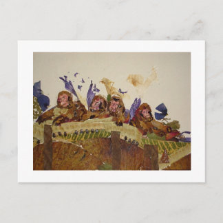 Hungry Monkeys on Attic Postcard