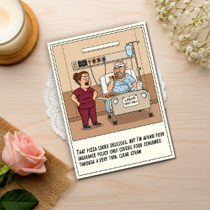 Hungry Patient Defies Liquid Diet Get Well Postcard