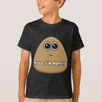 Hungry Pou logo with text - Kids T-Shirt - Dark