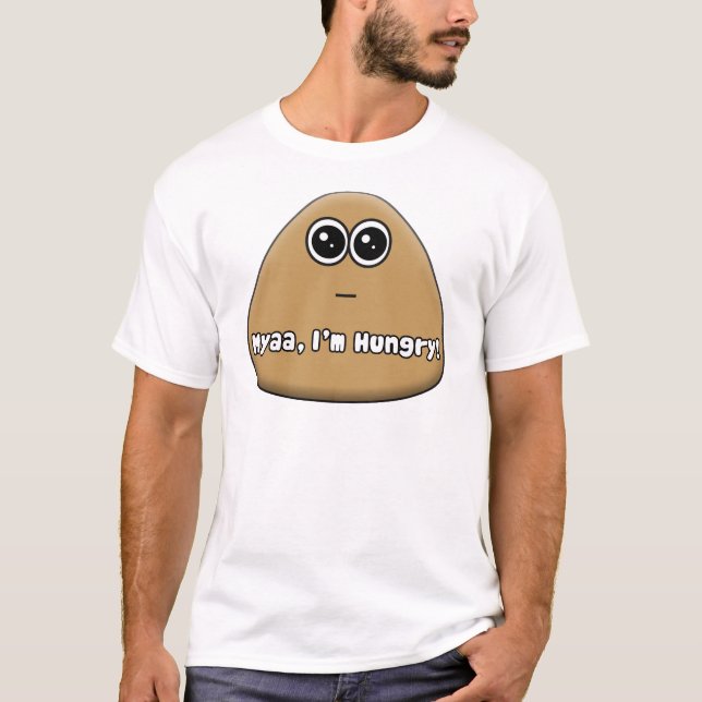 Hungry Pou logo with text - T-Shirt (Front)