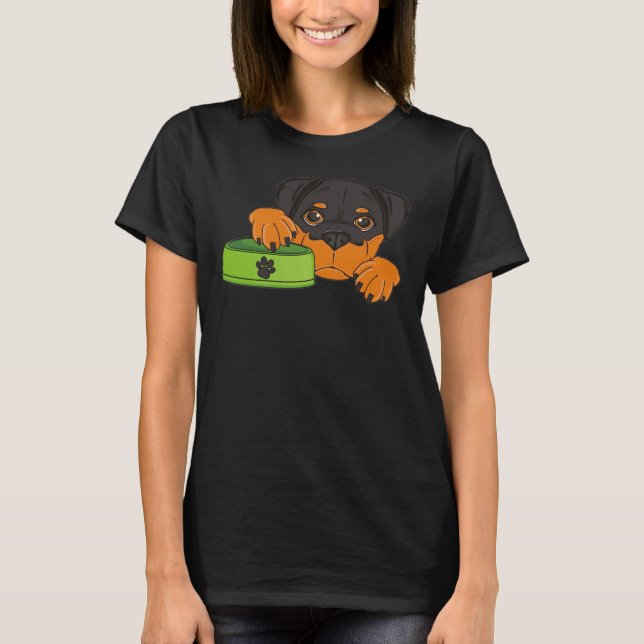 Hungry Rottweiler T-Shirt (Front)