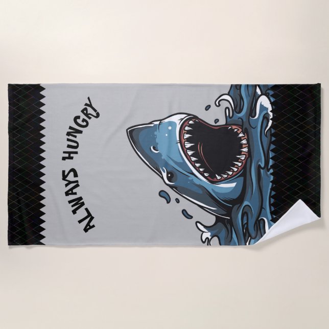 HUNGRY SHARK BEACH TOWEL (Front)