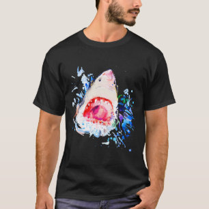 Hungry Shark Hand-Painted Shark T-Shirt