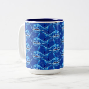 Hungry Sharks  Two-Tone Coffee Mug