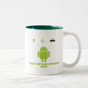 Hungry Software Developer Inside (Android) Two-Tone Coffee Mug
