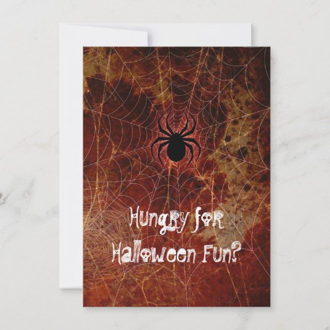 Hungry Spider Halloween Party Invitation (Front)