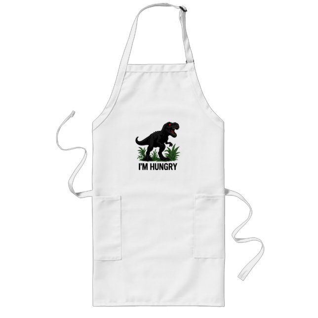 Hungry T-Rex Long Apron (Front)
