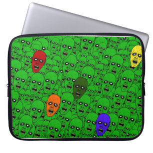 Hungry Undead Zombie Heads Laptop Sleeve